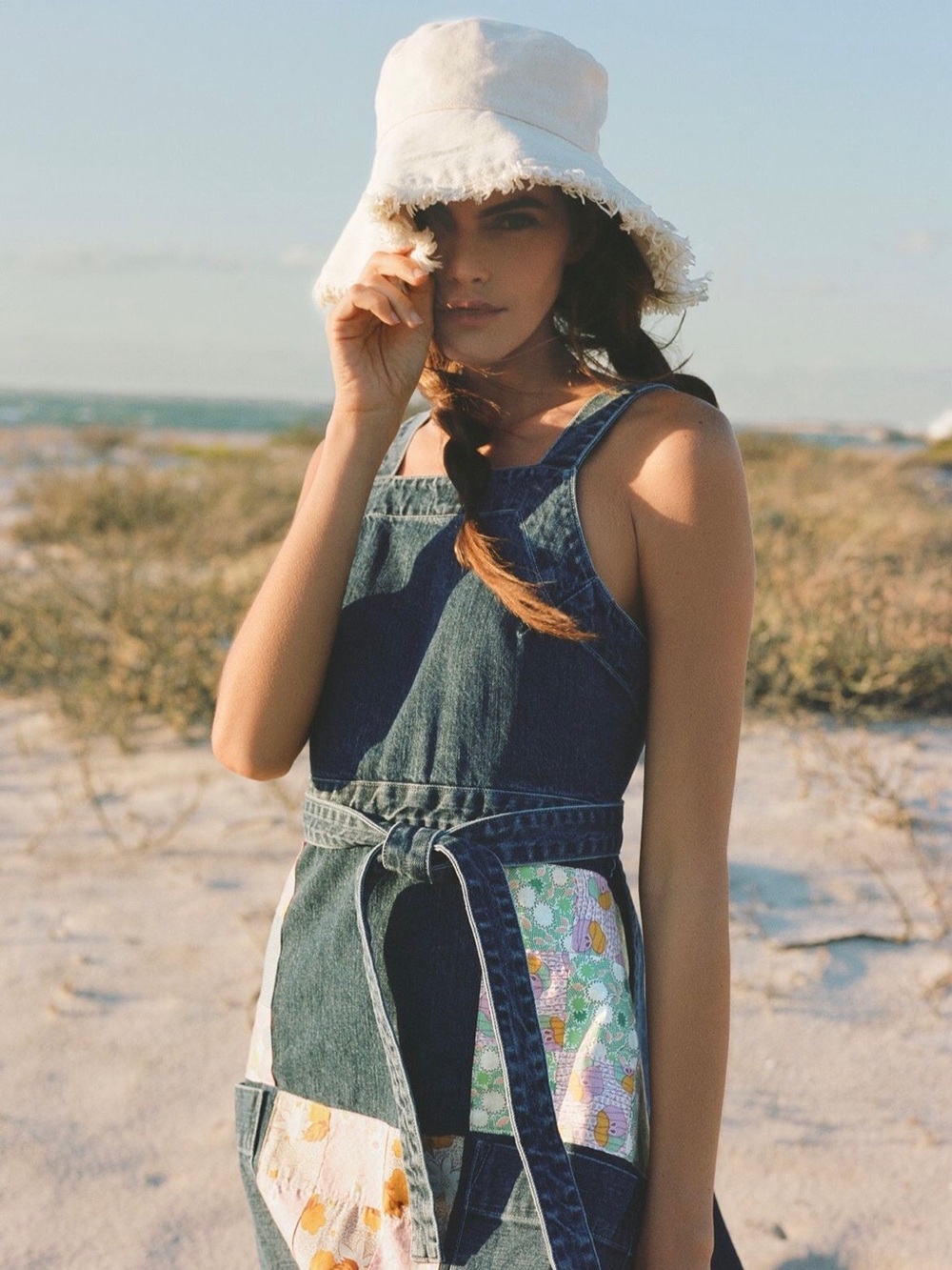 Anthropologie Frayed-Edge Wide Brim Sun Hat in White - Picture 8 of 8